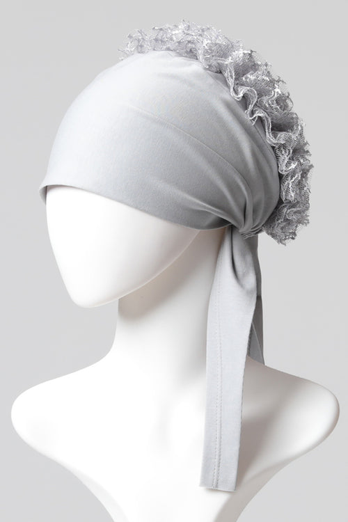 Dantel Topuzlu Dikişsiz Bone - Kaliteli Özel Üretim - Gri