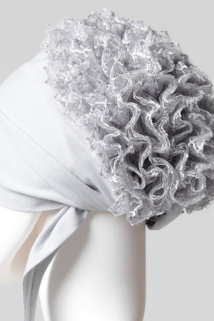 Dantel Topuzlu Dikişsiz Bone - Kaliteli Özel Üretim - Gri