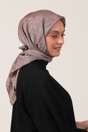 İpeksi Çift Taraflı Jakar Eşarp - Vizon