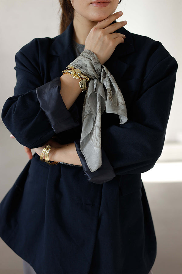 %100 Organik Pamuk Fular - Şal Desen - Gri