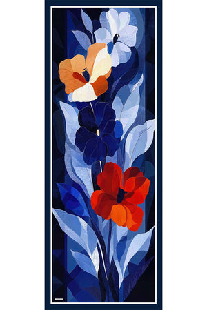 Vierra Desenli Şal - Işıklı  Çiçekler - Lacivert