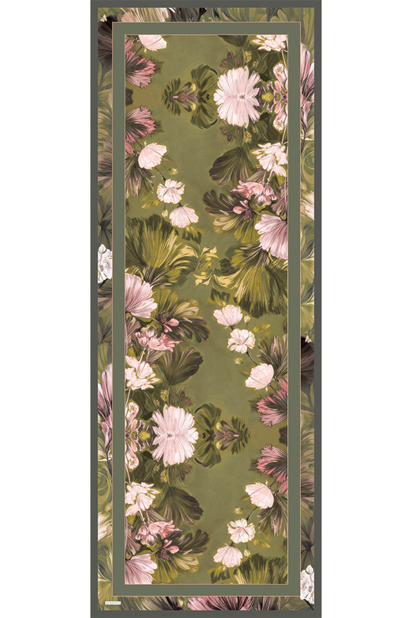 Aurora Desenli Janjan Şal - Gizli Bahçe - Yeşil