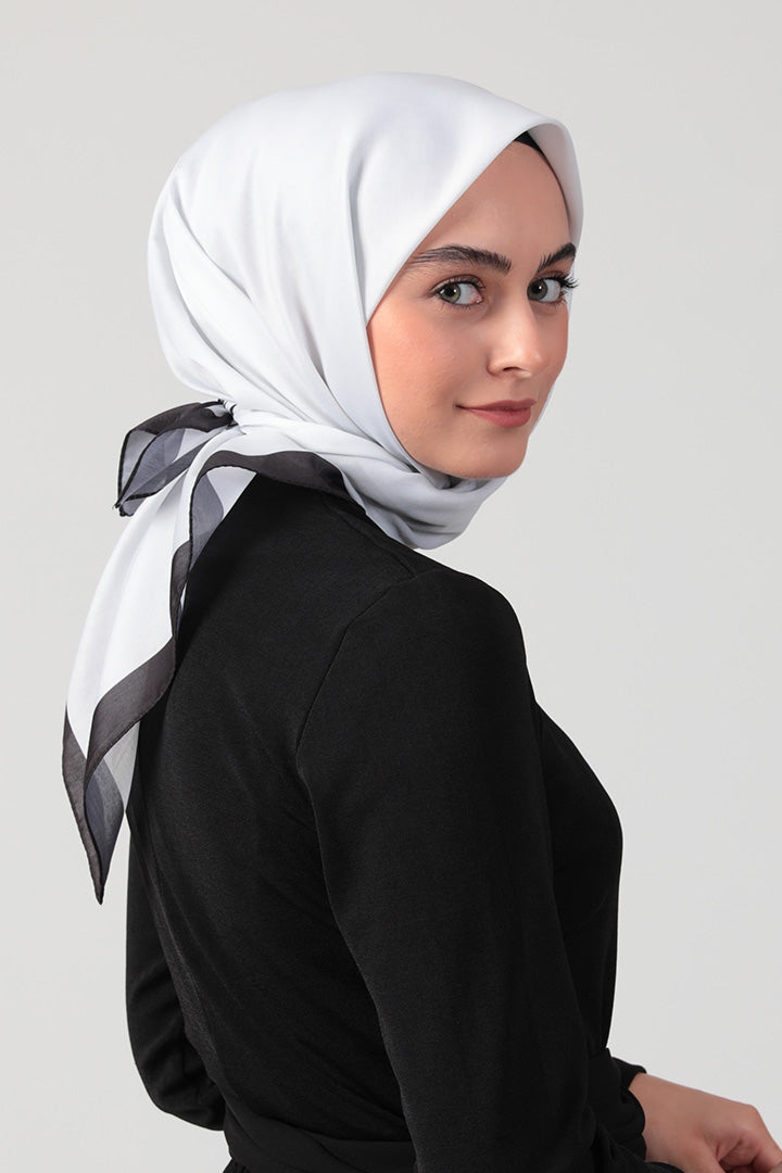 Pamuk İpek Eşarp - Düz Renk - Ekru