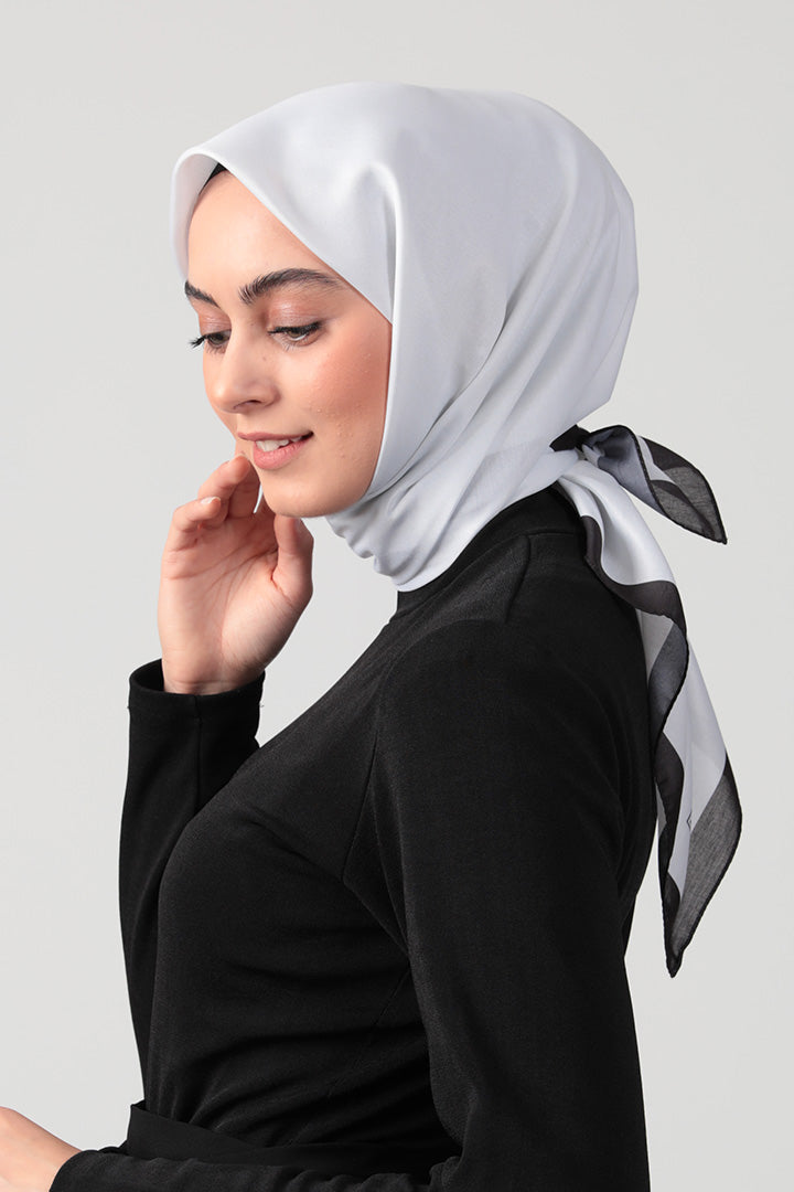 Pamuk İpek Eşarp - Düz Renk - Ekru