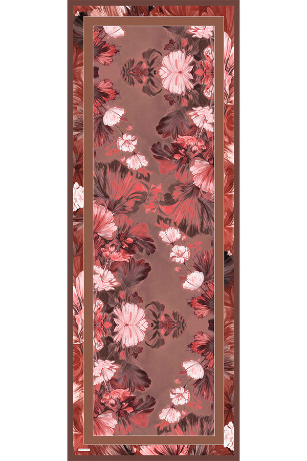 Aurora Desenli Janjan Şal - Gizli Bahçe - Gül Kurusu