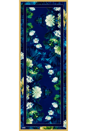 Aurora Desenli Janjan Şal - Gizli Bahçe - Lacivert