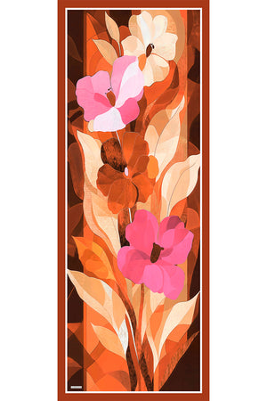 Vierra Desenli Şal - Işıklı  Çiçekler - Kahverengi