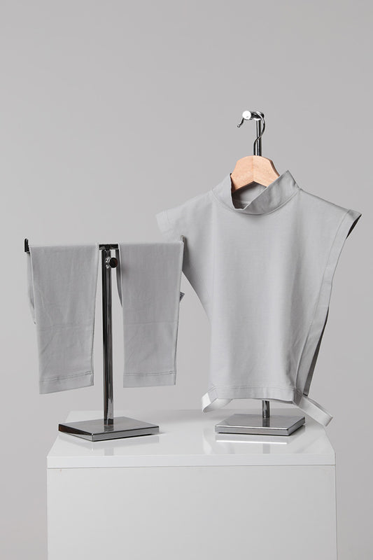 2'li Tesettür Boyunluk Kolluk Set - Gri