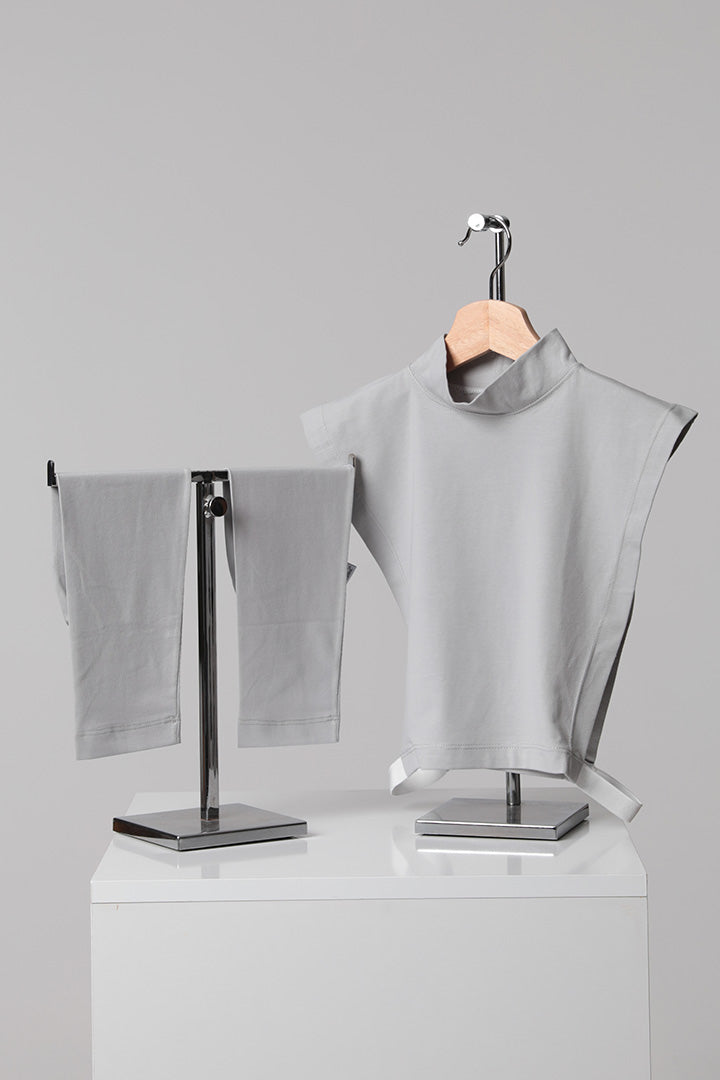 2'li Tesettür Boyunluk Kolluk Set - Gri