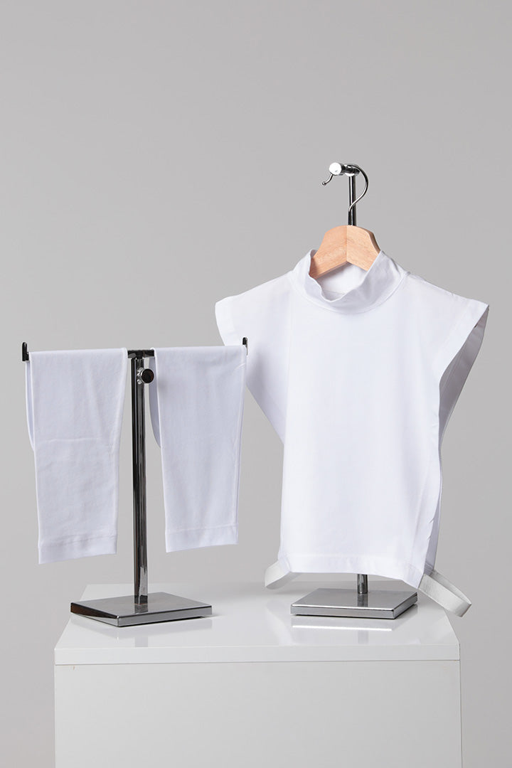 2'li Tesettür Boyunluk Kolluk Set - Beyaz