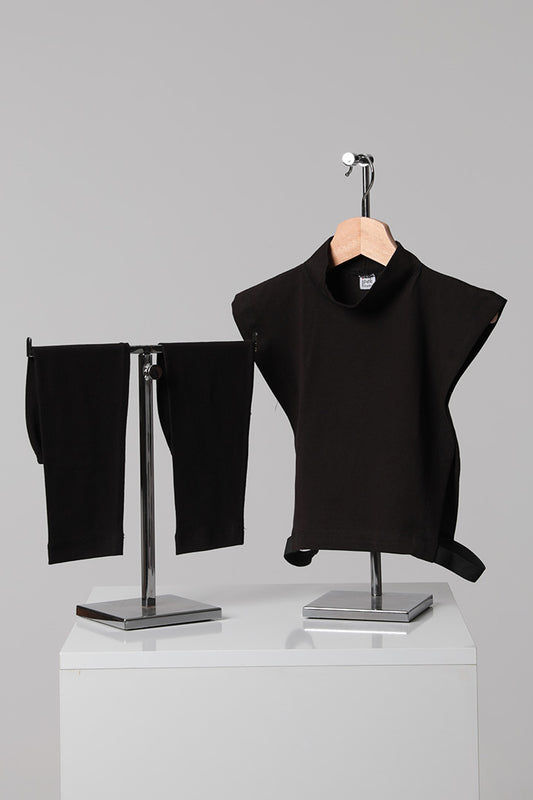 2'li Tesettür Boyunluk Kolluk Set - Siyah