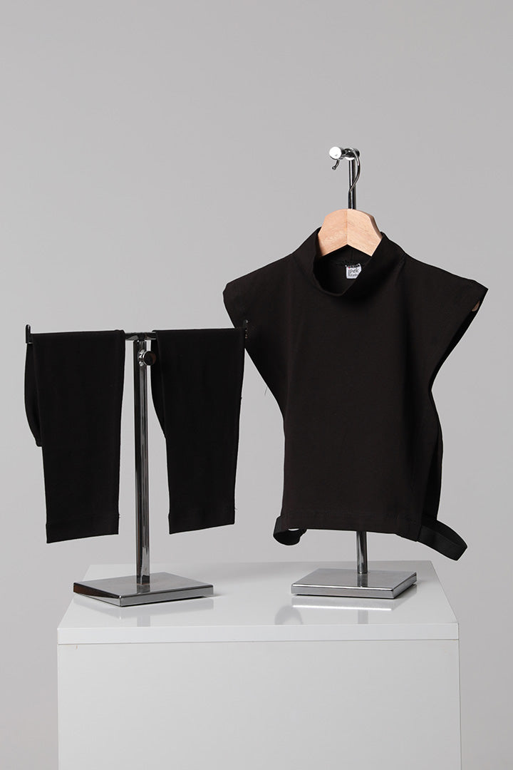 2'li Tesettür Boyunluk Kolluk Set - Siyah