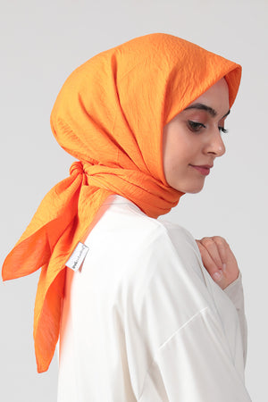 İpekli Günlük 100x100 cm Eşarp - Oranj