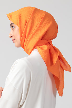 İpekli Günlük 100x100 cm Eşarp - Oranj