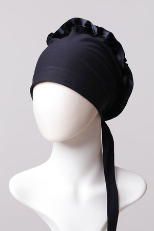 Kurdele Topuzlu Bone - Özel Üretim - Lacivert