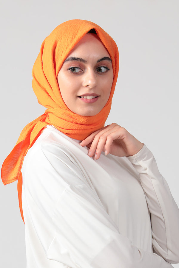 İpekli Günlük 100x100 cm Eşarp - Oranj