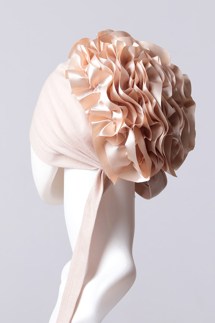 Kurdele Topuzlu Bone - Özel Üretim - Vizon