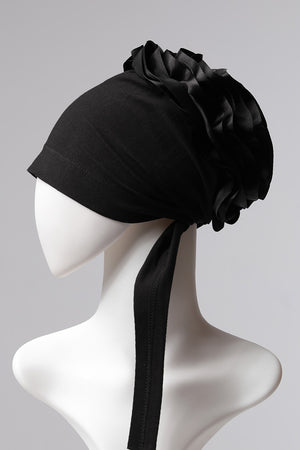 Kurdele Topuzlu Bone - Özel Üretim - Siyah