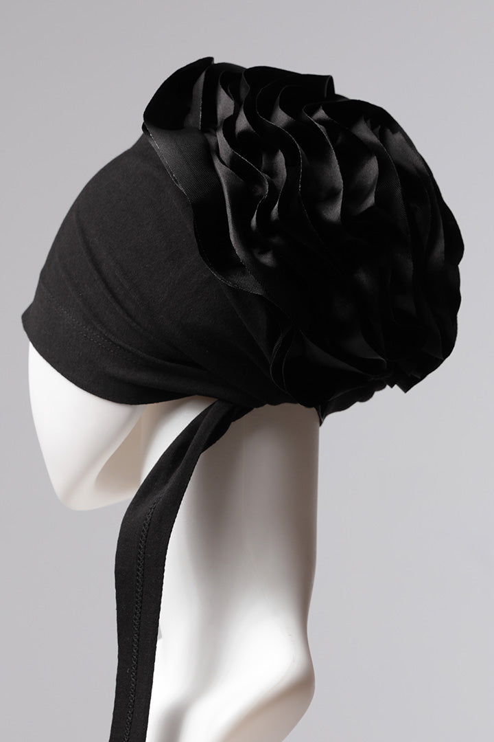 Kurdele Topuzlu Bone - Özel Üretim - Siyah