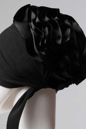 Kurdele Topuzlu Bone - Özel Üretim - Siyah