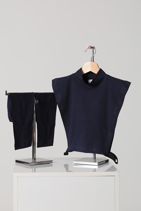 2'li Tesettür Boyunluk Kolluk Set - Lacivert