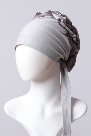 Kurdele Topuzlu Bone - Özel Üretim - Gri