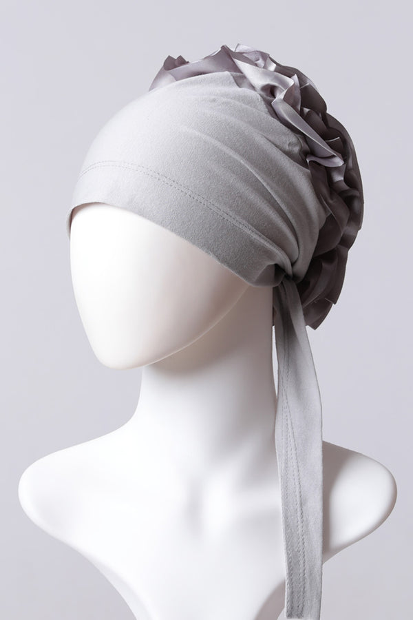 Kurdele Topuzlu Bone - Özel Üretim - Gri