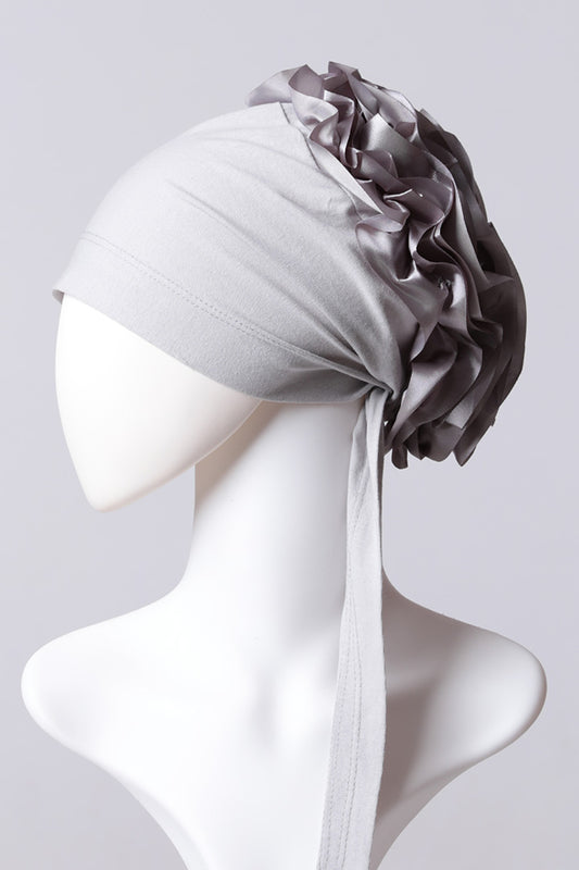 Kurdele Topuzlu Bone - Özel Üretim - Gri