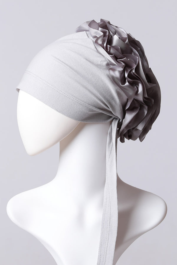 Kurdele Topuzlu Bone - Özel Üretim - Gri