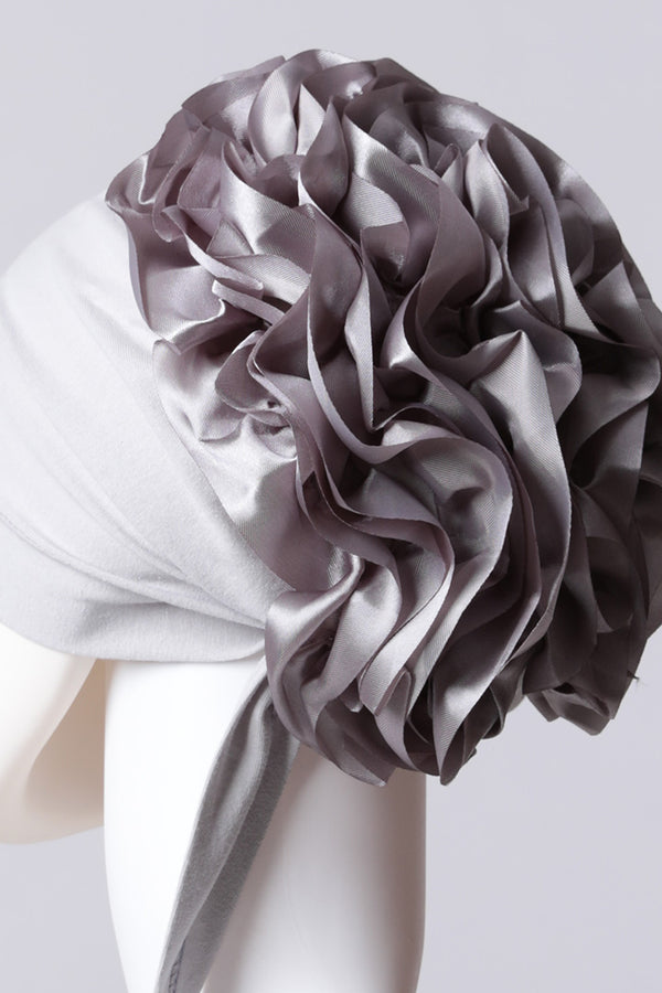 Kurdele Topuzlu Bone - Özel Üretim - Gri