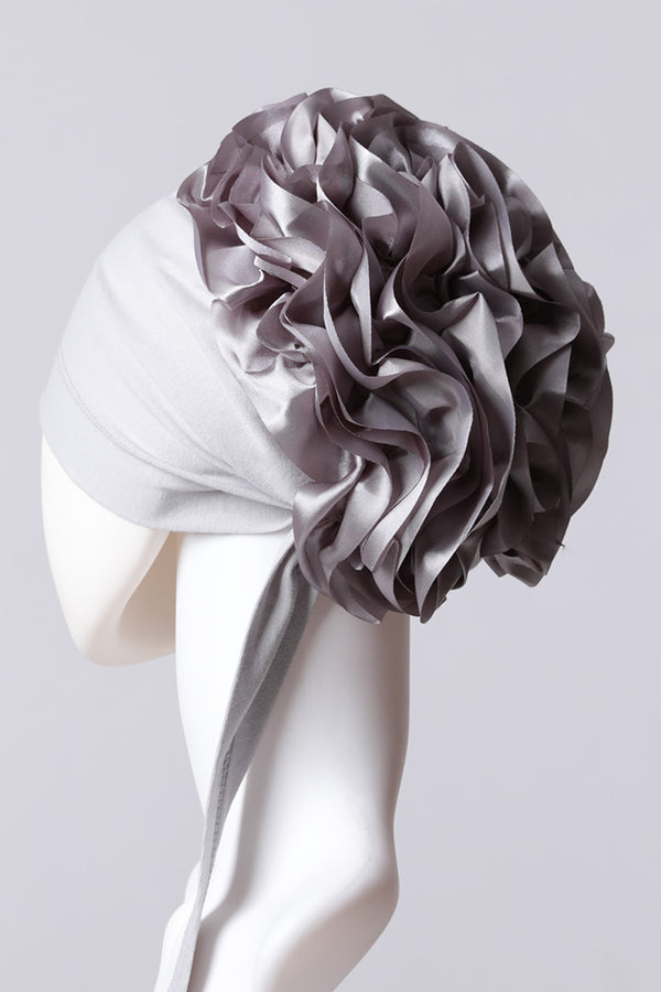 Kurdele Topuzlu Bone - Özel Üretim - Gri