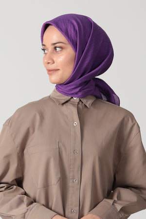 İpekli Günlük 100x100 Cm Eşarp - Lavanta