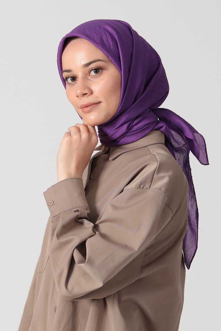 İpekli Günlük 100x100 Cm Eşarp - Lavanta