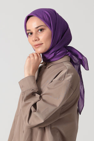 İpekli Günlük 100x100 Cm Eşarp - Lavanta