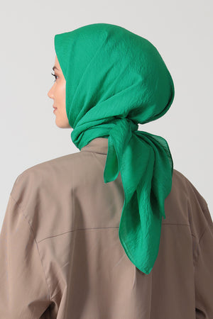 Ipekli Günlük 100x100 Cm Eşarp - Benetton Yeşil