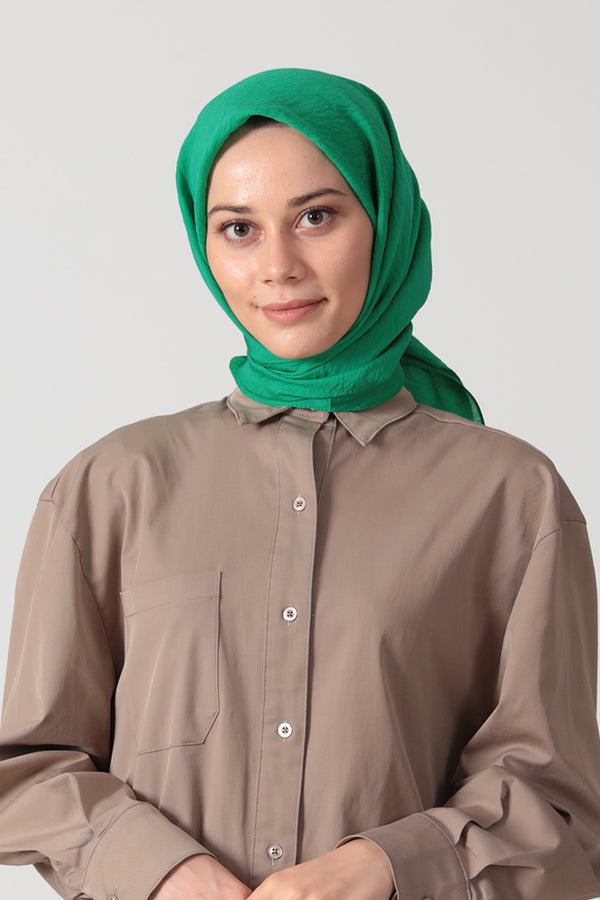 Ipekli Günlük 100x100 Cm Eşarp - Benetton Yeşil
