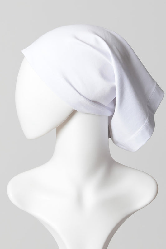 Düz Boru Bone Uzun Boy - Beyaz