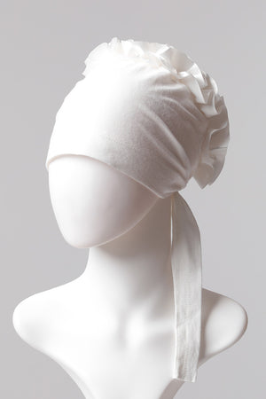 Kurdele Topuzlu Bone - Özel Üretim - Ekru