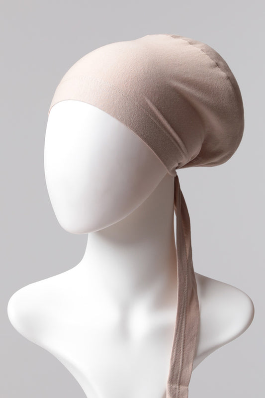 Sünger Topuzlu Bone - Özel Üretim - Vizon