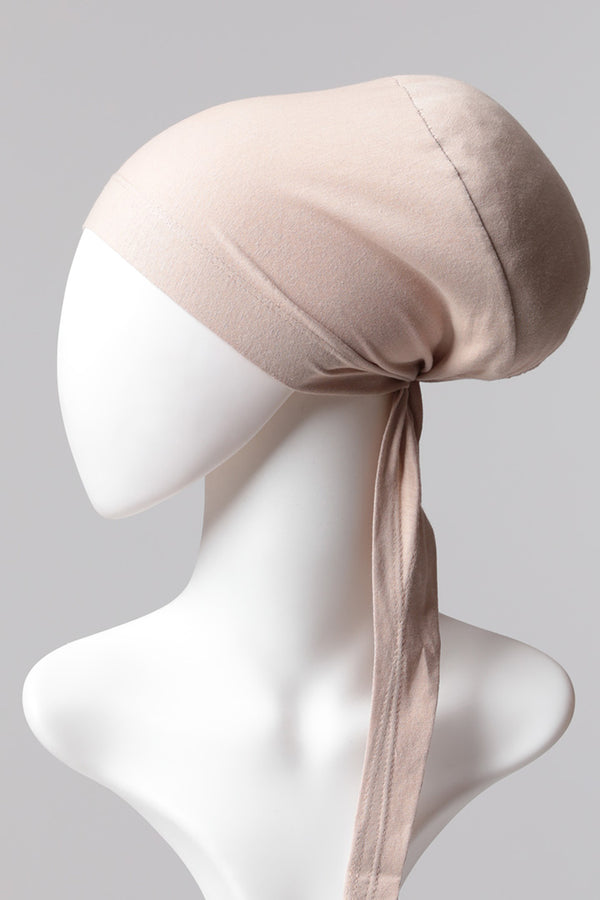 Sünger Topuzlu Bone - Özel Üretim - Vizon