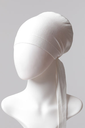 Sünger Topuzlu Bone - Özel Üretim - Ekru