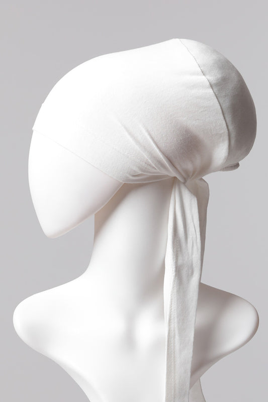 Sünger Topuzlu Bone - Özel Üretim - Ekru