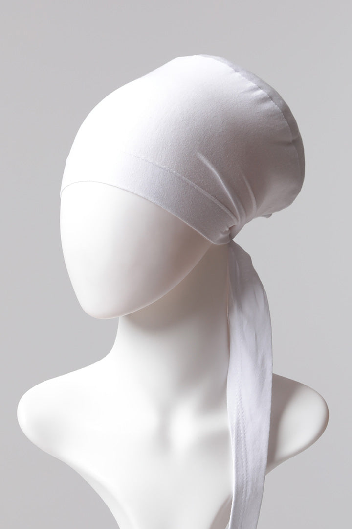 Sünger Topuzlu Bone - Özel Üretim - Beyaz