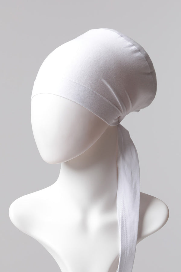 Sünger Topuzlu Bone - Özel Üretim - Beyaz