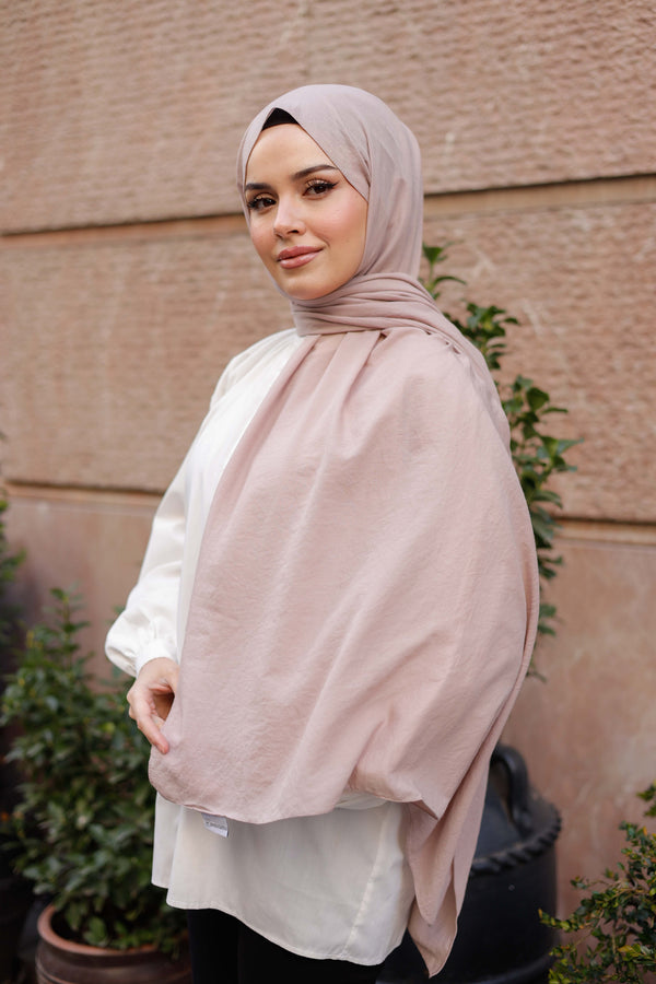 Soft Jakar Şal - Düz - Toz Pembe