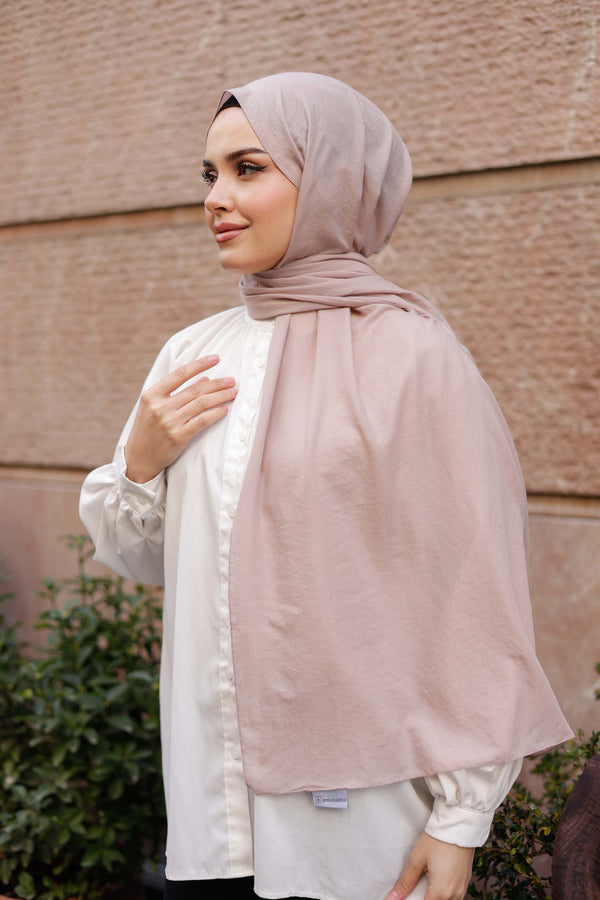 Soft Jakar Şal - Düz - Toz Pembe