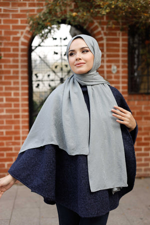 Soft Jakar Şal - Dama Desen - Gümüş