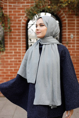 Soft Jakar Şal - Dama Desen - Gümüş