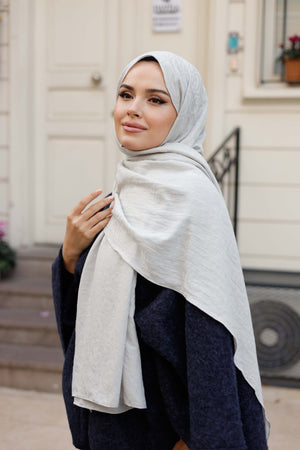 Soft Jakar Şal - Dama Desen - Açık Taş