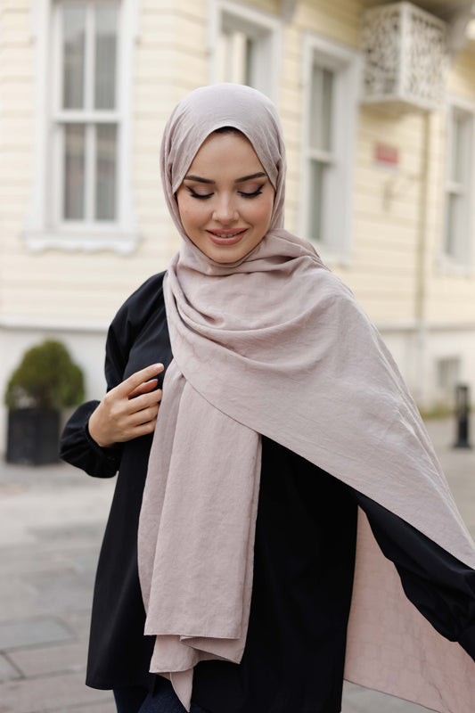 Soft Jakar Şal - Zincir Desen - Toz Pembe